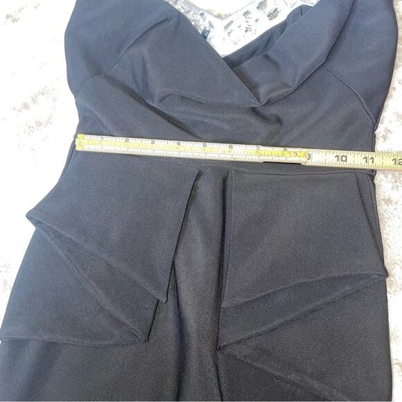 Ruby Rox black and silver rhinestone & sweet heart neckline form fitting SZ 1 - Picture 9 of 12